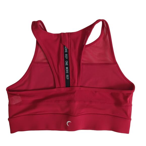 Zyia Active Sports Bra Womens XL High Neck Mesh Gym Longline Red EUC - Picture 3 of 7